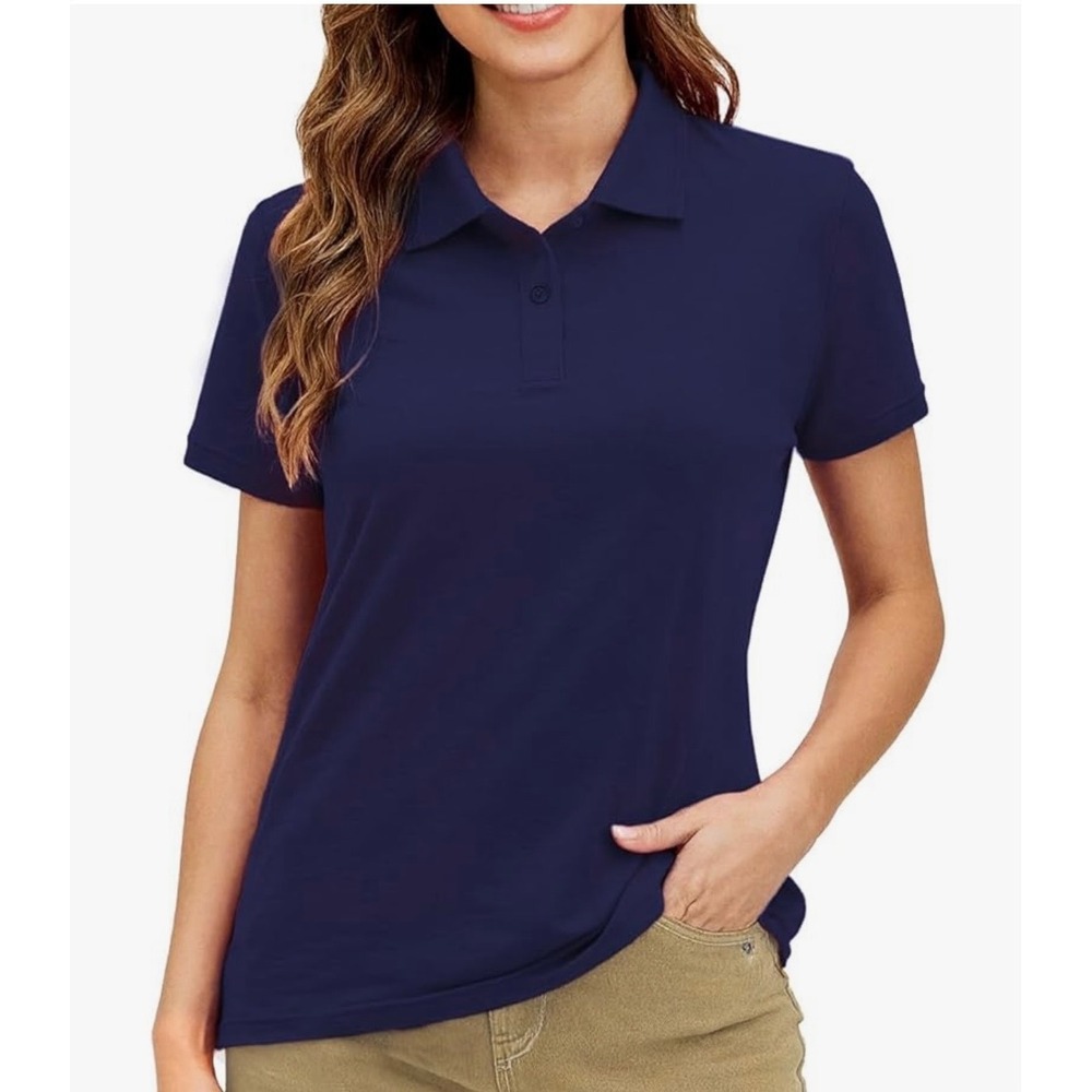 NEW Callaway Womens Large Opti-Dri Navy‎ Blue Short Sleeve Polo Shirt